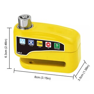 Foto 3 | Foto 3 | Candados Para Moto Candado Motocicleta De Disco Lab.g Amarillo