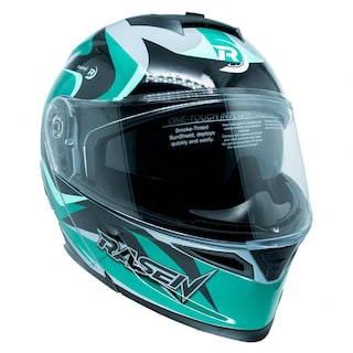 Foto 8 | Foto 8 | Casco Abatible Deportivo Para Moto Rasen Gris Con Verde Y Negro