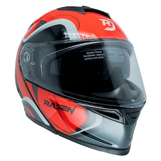 Foto 8 | Foto 8 | Casco Abatible Deportivo Para Moto Rasen Rojo Con Franjas Grises