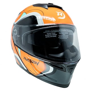 Foto 8 | Foto 8 | Casco Abatible Deportivo Para Moto Rasen Negro Con Naranja Y Gris