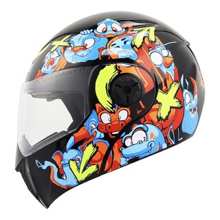 Foto 1 | Foto 1 | Casco Ghira Gh-kids Xs Negro Naranja Zoo Abatible Svs