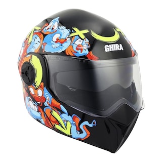 Foto 3 | Foto 3 | Casco Ghira Gh-kids Xs Negro Naranja Zoo Abatible Svs