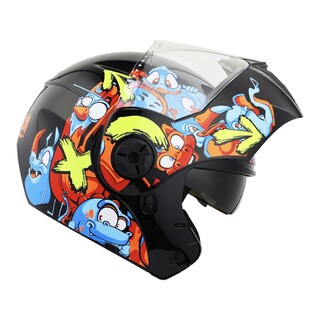 Foto 6 | Foto 6 | Casco Ghira Gh-kids Xs Negro Naranja Zoo Abatible Svs