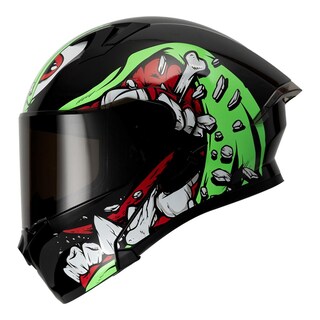 Foto 1 | Foto 1 | Casco Roda Rush Negro Verde Bone Crusher Mica Humo Abatible Svs