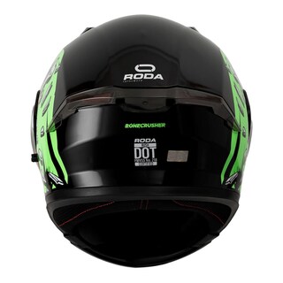 Foto 3 | Foto 3 | Casco Roda Rush Negro Verde Bone Crusher Mica Humo Abatible Svs