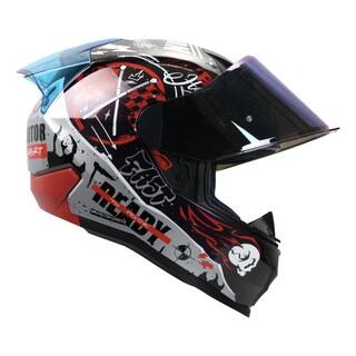 Foto 6 | Foto 6 | Casco Shaft Sh560 Rojo Camaleon Motion Cerrado Mica Iridium Azul