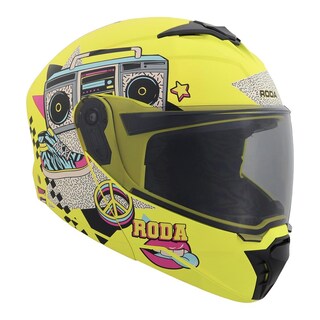 Foto 3 | Foto 3 | Casco Roda Booster Amarillo Peace Out Mica Humo Abatible Svs