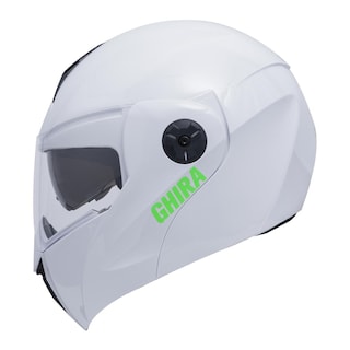 Foto 1 | Foto 1 | Casco Ghira Gh1000 Blanco Logo Verde Abatible Svs