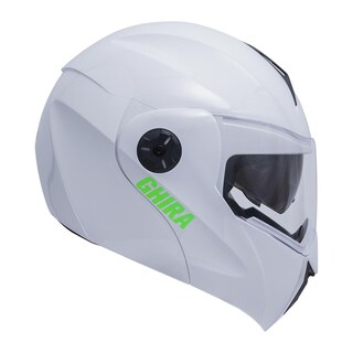 Foto 2 | Foto 2 | Casco Ghira Gh1000 Blanco Logo Verde Abatible Svs
