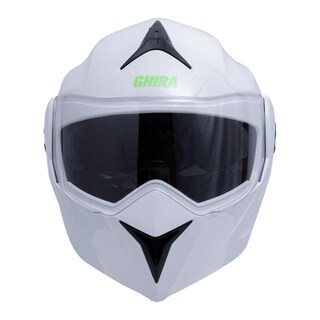 Foto 3 | Foto 3 | Casco Ghira Gh1000 Blanco Logo Verde Abatible Svs