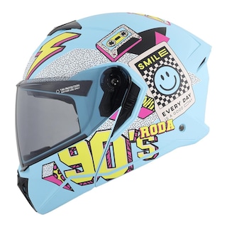 Foto 1 | Foto 1 | Casco Roda Booster Azul Mate Peace Out Mica Humo Abatible Svs
