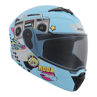 Foto 3 | Foto 3 | Casco Roda Booster Azul Mate Peace Out Mica Humo Abatible Svs