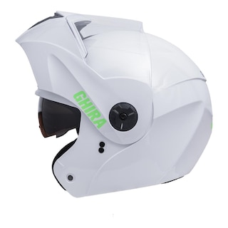 Foto 4 | Foto 4 | Casco Ghira Gh1000 Blanco Logo Verde Abatible Svs