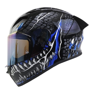 Foto 1 | Foto 1 | Casco Smk Stellar Sport Negro Azul Taotei Gl265 Mica Azul L Cerrado
