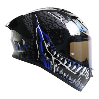 Foto 2 | Foto 2 | Casco Smk Stellar Sport Negro Azul Taotei Gl265 Mica Azul L Cerrado