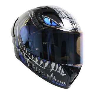 Foto 3 | Foto 3 | Casco Smk Stellar Sport Negro Azul Taotei Gl265 Mica Azul L Cerrado