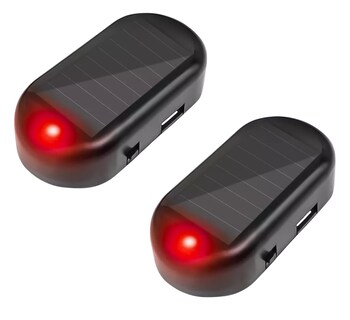 Foto 1 | Foto 1 | Alarma De Simulador De Coche Luz Led Solar De Seguridad 2 Pcs Negro