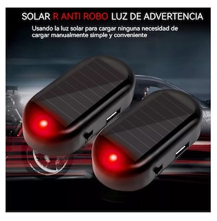 Foto 2 | Foto 2 | Alarma De Simulador De Coche Luz Led Solar De Seguridad 2 Pcs Negro