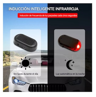 Foto 3 | Foto 3 | Alarma De Simulador De Coche Luz Led Solar De Seguridad 2 Pcs Negro