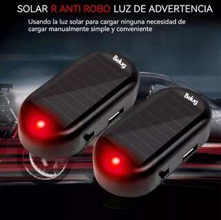 Foto 2 | Foto 2 | Alarma De Simulador Belug De Coche Luz Led Solar De Seguridad 2 Pcs Negro