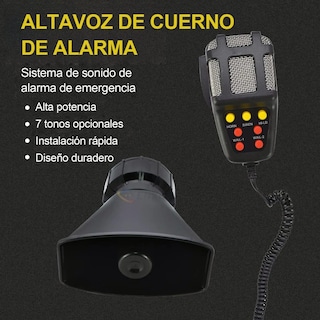 Foto 2 | Foto 2 | Sirena 7 Tonos Policía Pato Patrulla 100w Con Altavoz