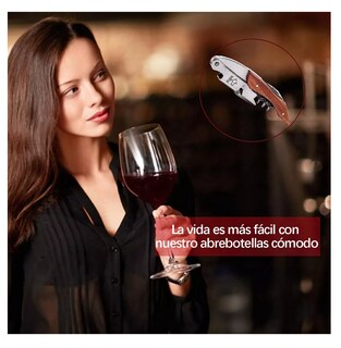 Foto 3 | Foto 3 | Sacacorchos Profesional Descorchador Destapador Vinos 5 Pzs Mango De Madera