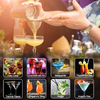 Foto 5 | Foto 5 | Kit De Cocteleria 20 Pieas Shaker Cocktail Bar Set 550ml Lab.g Plata