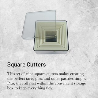 Foto 2 | Foto 2 | Set De Cortadores Cuadrados De Buyer  9 Piezas  Para Tartas Y Tartas - Venta Internacional.
