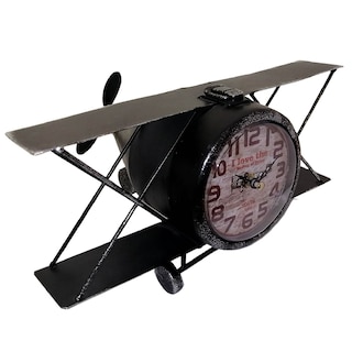 Foto 1 | Foto 1 | Reloj Decorativo De Mesa Retro Vintage Clásico Avioneta