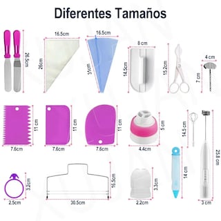 Foto 2 | Foto 2 | Kit de Decoración de Pasteles Malubero Multicolor 308 Piezas