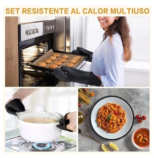 Foto 4 | Foto 4 | Guantes De Silicon Cocina/horno 6 Piezas Resistente Al Calor Negro