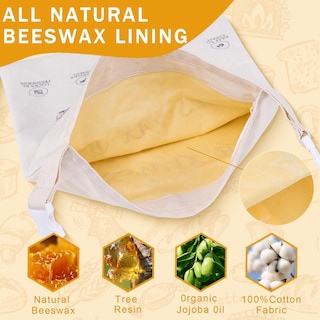 Foto 5 | Foto 5 | Bolsas De Pan Reutilizables De Cera De Abejas Paquete De 2 Unidades Para Masa Madre Y Productos Caseros - Venta Internacional.