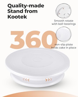 Foto 3 | Foto 3 | Kit De Decoración De Tartas Kootek Plato Giratorio Para Tartas Con Espátula Color Blanco - Venta Internacional.