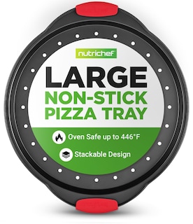 Foto 1 | Foto 1 | Bandeja Para Pizza Nutrichef Ncbpiz1 Redonda De Acero Al Carbono De 33 Cm Antiadherente - Venta Internacional.