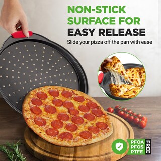 Foto 4 | Foto 4 | Bandeja Para Pizza Nutrichef Ncbpiz1 Redonda De Acero Al Carbono De 33 Cm Antiadherente - Venta Internacional.