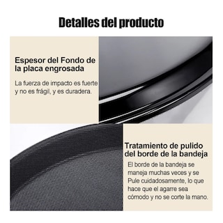 Foto 2 | Foto 2 | 2 Charola Antideslizante De 14 Pulgadas/35 Cm Para Mesero Belug Color Negro
