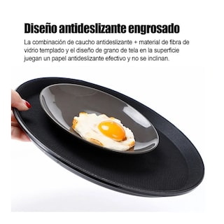 Foto 3 | Foto 3 | 2 Charola Antideslizante De 14 Pulgadas/35 Cm Para Mesero Belug Color Negro
