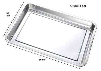 Foto 2 | Foto 2 | Xtellar Charola De Hornear Gourmet En Acero Inoxidable 50x35 Cm Juego De 2