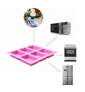 Foto 2 | Foto 2 | Moldes de Silicón Rectangulares Belug Multicolor 3 Piezas de 6 Cavidades cada Una