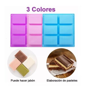 Foto 3 | Foto 3 | Moldes de Silicón Rectangulares Belug Multicolor 3 Piezas de 6 Cavidades cada Una