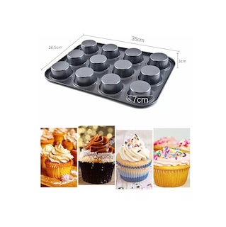 Foto 2 | Foto 2 | Molde Charola 12 Cupcakes Acero Anti- Adherente Repostería 3 Pzs Negro