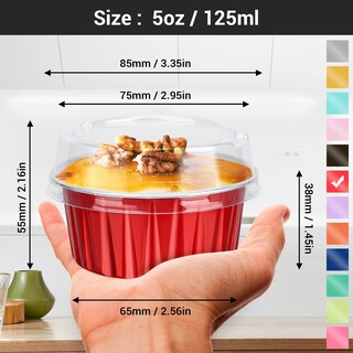 Foto 2 | Foto 2 | Forros Para Magdalenas Eusoar, Papel De Aluminio, 125 Ml, Con Tapas, 100 Unidades - Venta Internacional.