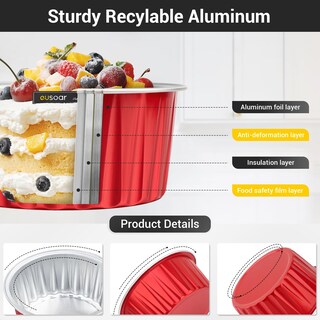 Foto 3 | Foto 3 | Forros Para Magdalenas Eusoar, Papel De Aluminio, 125 Ml, Con Tapas, 100 Unidades - Venta Internacional.