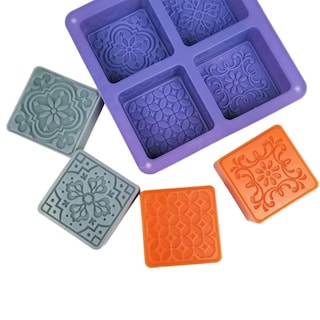 Foto 1 | Foto 1 | Molde De Silicón 4 Cuadros Tipo Azulejo Para Hornear