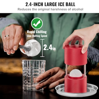 Foto 4 | Foto 4 | Máquina Para Hacer Bolas De Hielo Ice Ball Press Vevor De 2.4 Pulgadas Con Pinza Roja - Venta Internacional.