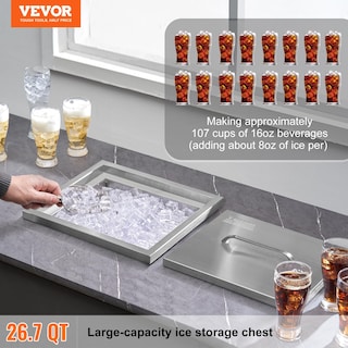 Foto 2 | Foto 2 | Enfriador De Hielo Vevor Drop In Ice Cofre De Acero Inoxidable De 40 L - Venta Internacional.