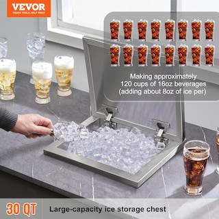 Foto 2 | Foto 2 | Enfriador De Hielo Vevor Drop In Ice Cofre De Acero Inoxidable De 40 L - Venta Internacional.