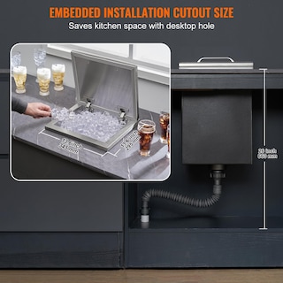 Foto 6 | Foto 6 | Enfriador De Hielo Vevor Drop In Ice Cofre De Acero Inoxidable De 40 L - Venta Internacional.