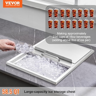 Foto 2 | Foto 2 | Enfriador De Hielo Vevor Drop-in De Acero Inoxidable De 40,9 Cuartos De Galón Y 55,23 Litros - Venta Internacional.