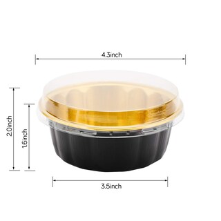Foto 2 | Foto 2 | Moldeadores Desechables Beasea 235 Ml, Paquete De 100 Unidades, Aluminio Negro Dorado - Venta Internacional.